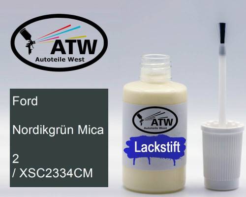 Ford, Nordikgrün Mica, 2 / XSC2334CM: 20ml Lackstift, von ATW Autoteile West.